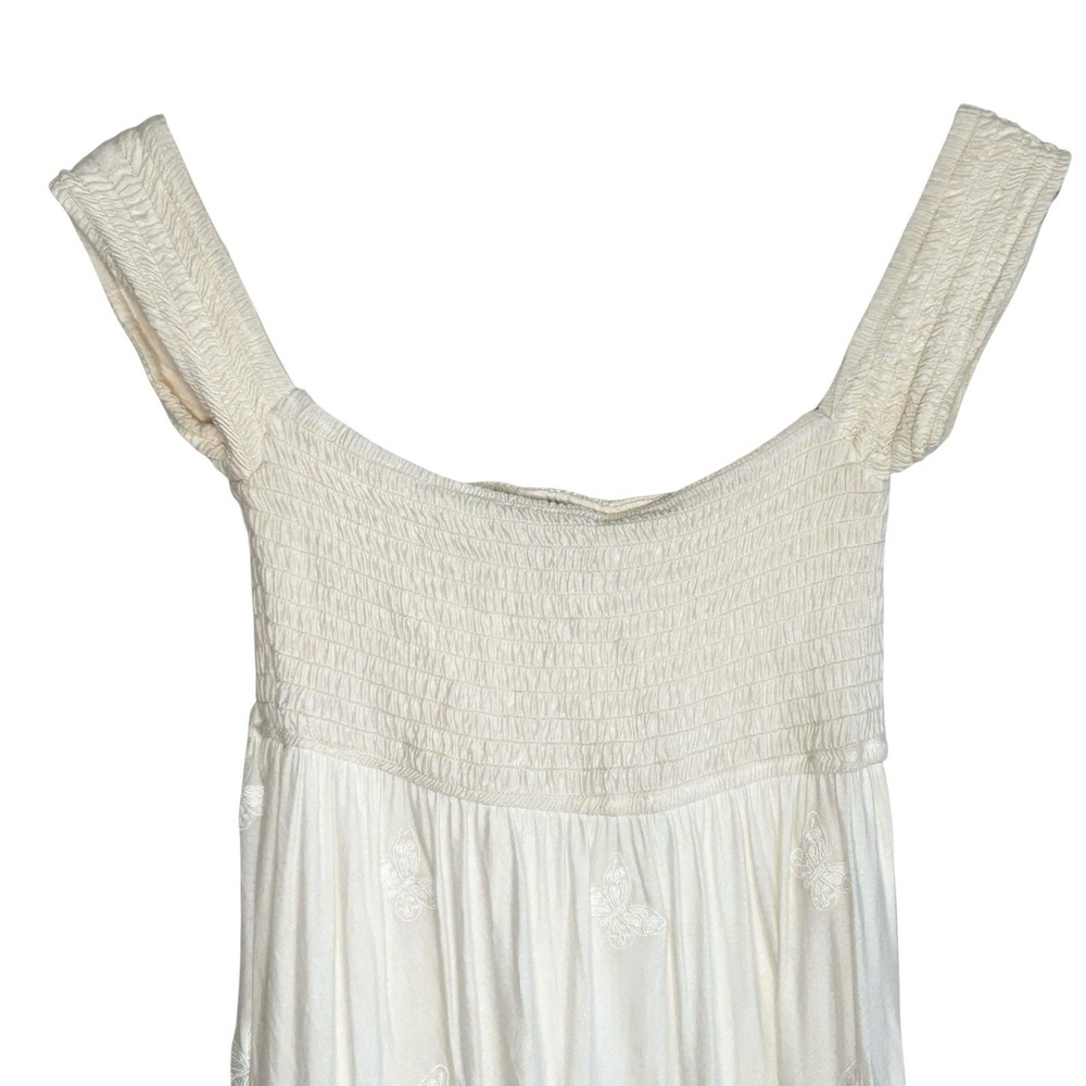 SKY Brand Y2k Boho Fairy Butterfly Lace Babydoll Mini Dress XS Cottage Smocked - Picture 6 of 8